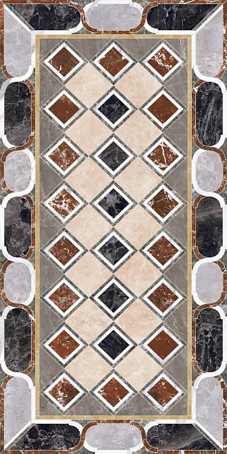 Декоративные элементы Kerama Marazzi Композиция декорированный лаппатированный SG594002R, цвет разноцветный, поверхность лаппатированная, прямоугольник, 1195x2385