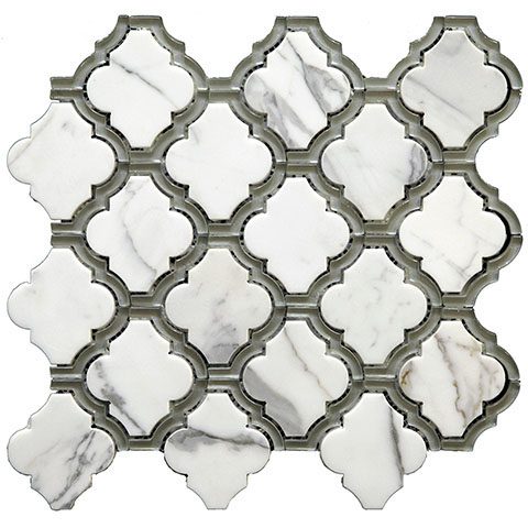 Мозаика Skalini Trellis TRL-5, цвет серый, поверхность глянцевая, квадрат, 300x300