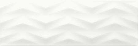 Керамическая плитка Ceramika Color Struktury 3D Axis White, цвет белый, поверхность 3d (объёмная), прямоугольник, 250x750