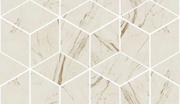 Мозаика Versace Marble Mos.T3 3D Bianco 240831, цвет белый, поверхность лаппатированная, ромб, 170x291