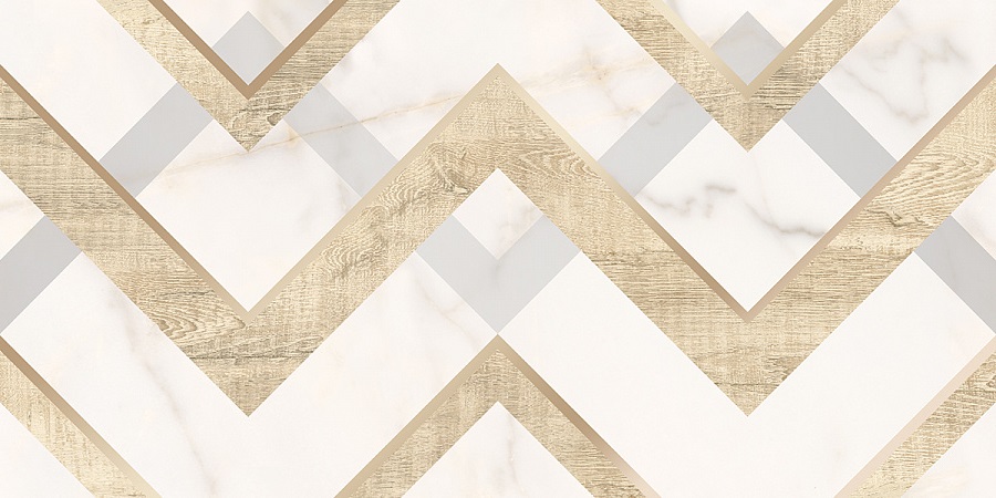 Декоративные элементы Azori Apulia Oro Geometria, цвет белый серый бежевый, поверхность глянцевая, прямоугольник, 320x630