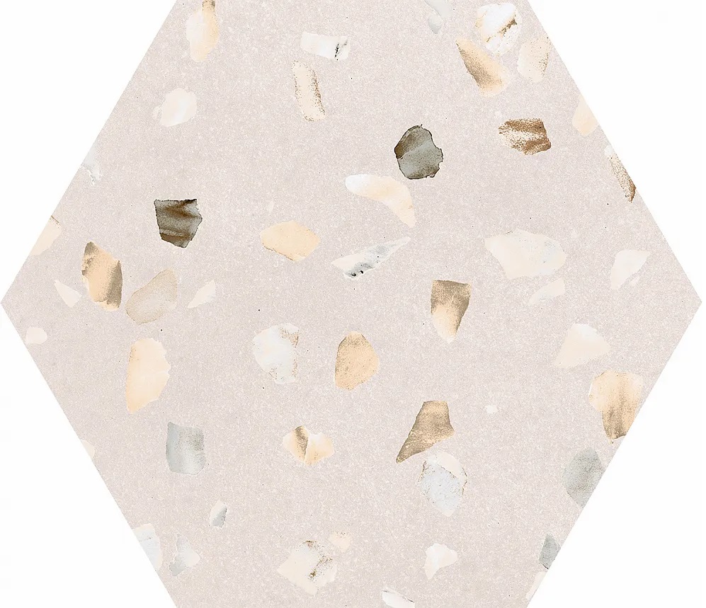 Керамогранит Pamesa Doria Bianco Hex., цвет белый, поверхность матовая, шестиугольник, 258x290