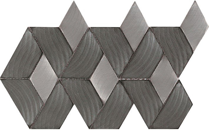 Мозаика L'Antic Colonial Gravity Aluminium Braid Metal Titanium L244008771, цвет серый, поверхность глянцевая, квадрат, 237x358