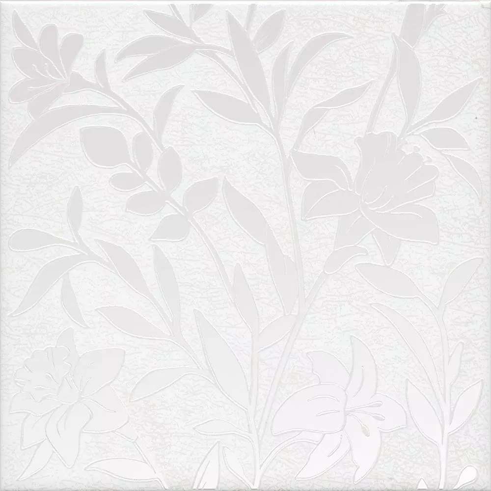 Декоративные элементы Kerama Marazzi Барберино 4 белый глянцевый HGD\A568\5155, цвет белый, поверхность глянцевая, квадрат, 200x200