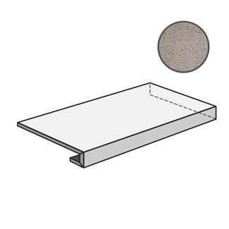 Ступени Sant Agostino GR.A.90 DX Set Concrete Grey CSAGDSCG90, цвет серый, поверхность матовая, прямоугольник с капиносом, 330x900