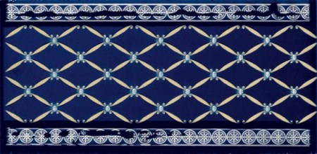 Бордюры APE Lord Cenefa Delis Cobalto Silver, цвет синий, поверхность глянцевая, прямоугольник, 100x200