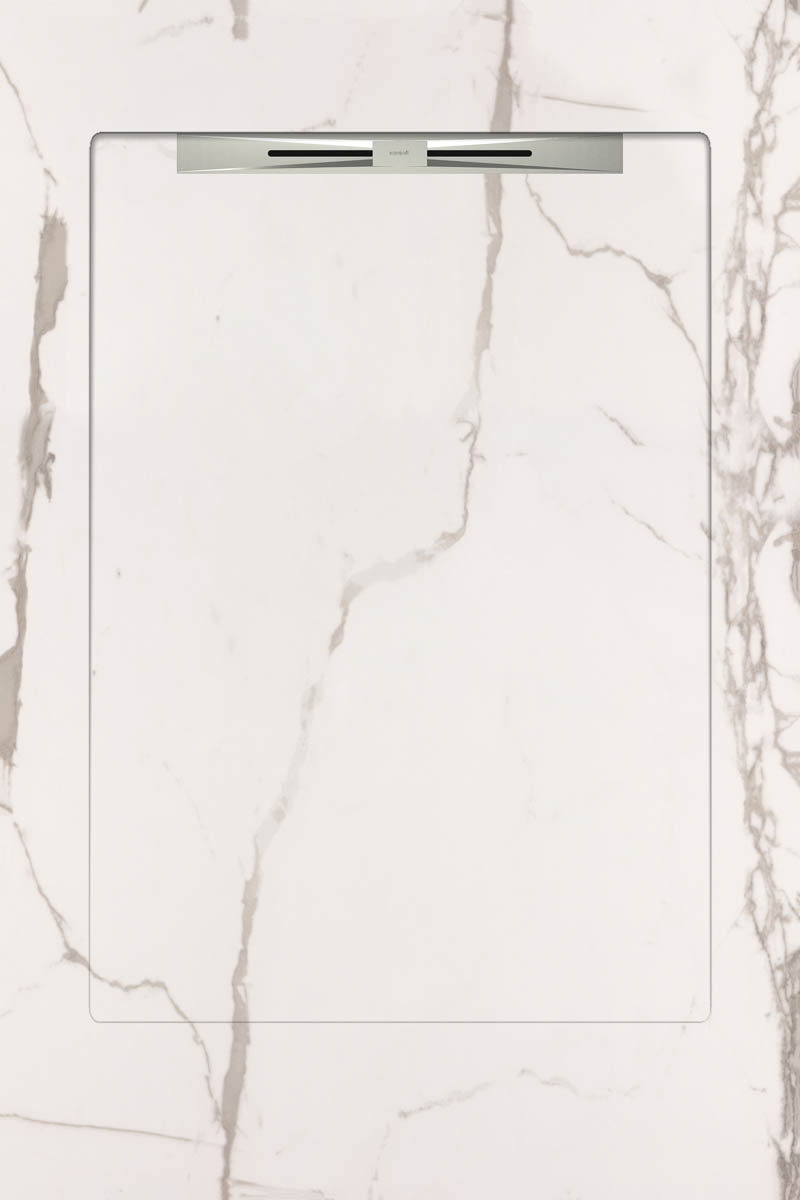 Спецэлементы Aquanit Infinity White Slope Line, цвет белый, поверхность матовая, прямоугольник, 900x1350
