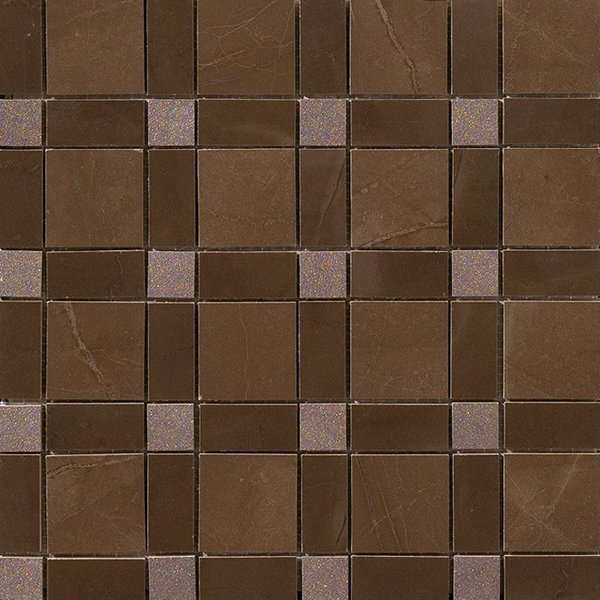 Мозаика Italon Charme Bronze Mosaico Chic 600110000048, цвет коричневый, поверхность лаппатированная, квадрат, 305x305