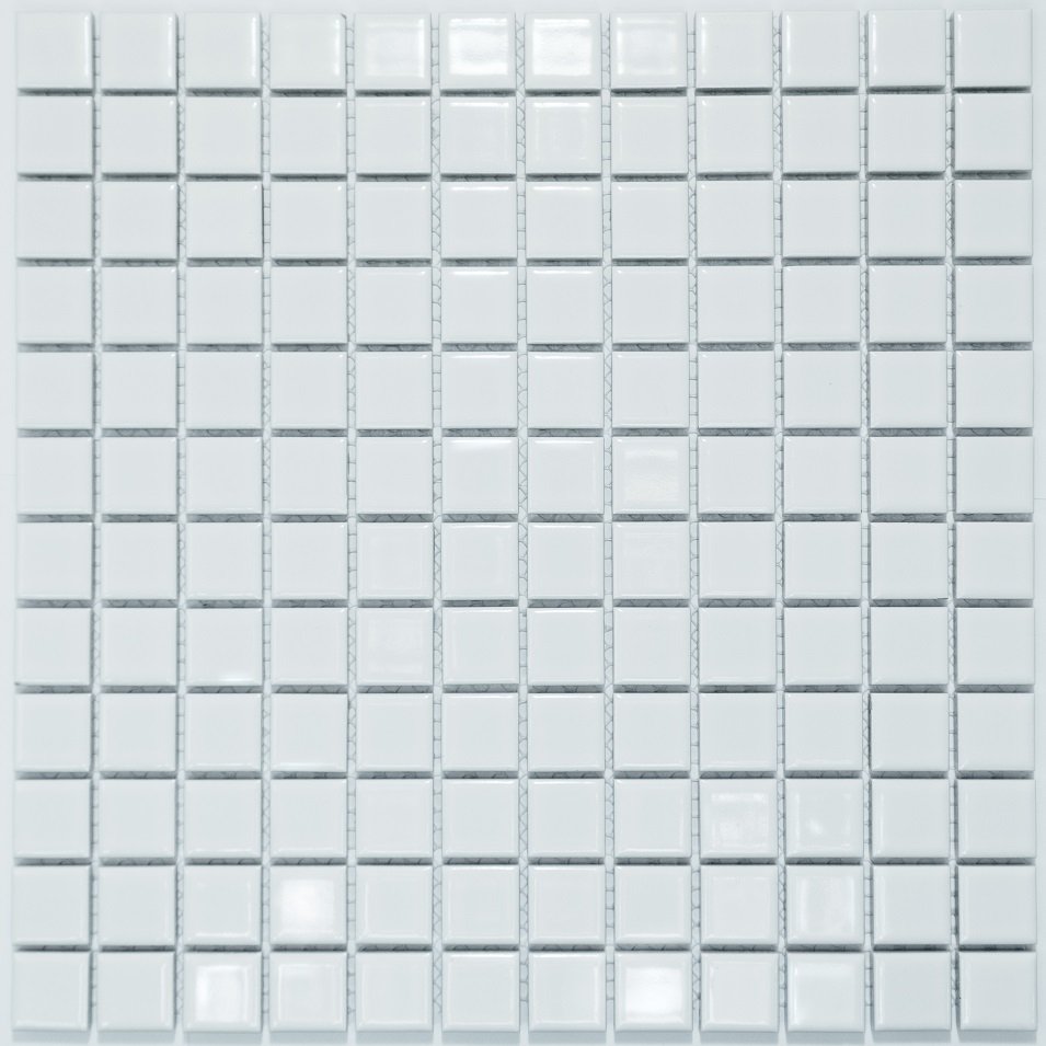 Мозаика NS Mosaic P-520, цвет белый, поверхность глянцевая, квадрат, 300x300