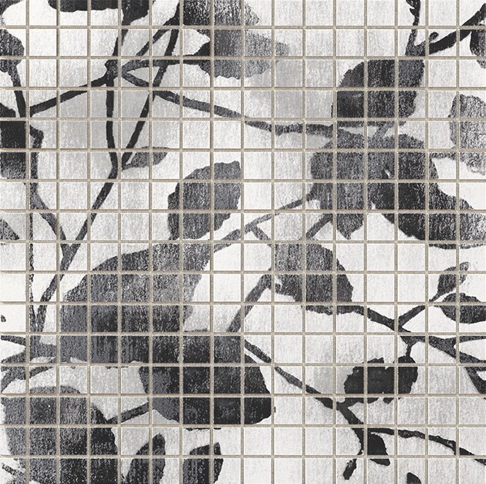 Мозаика Fap Maku Ramage White Mosaico fMML, цвет чёрно-белый, поверхность матовая, квадрат, 305x305