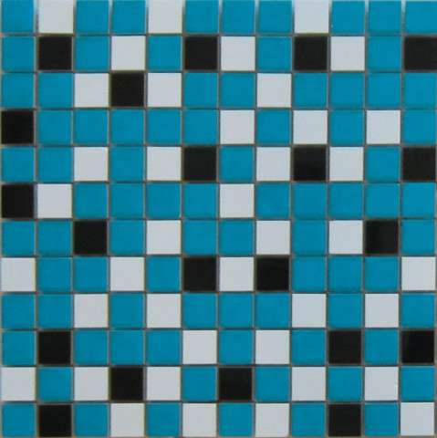 Мозаика Aparici Nordic Mix Blue Mosaic 2,5X2,5, цвет голубой, поверхность глянцевая, квадрат, 298x298