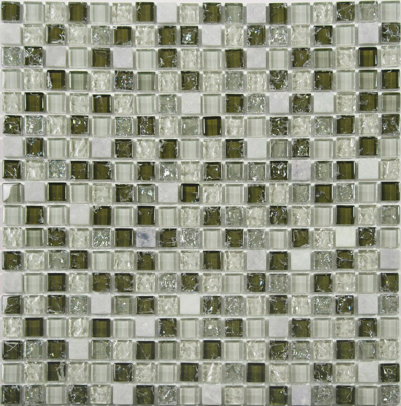 Мозаика NS Mosaic No-231, цвет зелёный, поверхность глянцевая, квадрат, 305x305