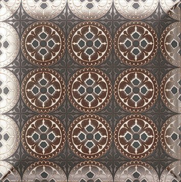 Керамическая плитка Mainzu Metal Black Decor, цвет коричневый, поверхность глянцевая, квадрат, 150x150