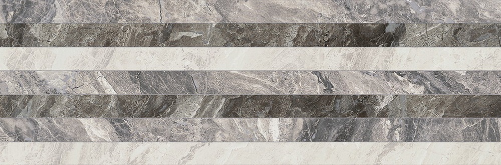 Керамическая плитка Benadresa Nairobi Decor Linee Grey, цвет серый, поверхность глянцевая, прямоугольник, 280x850