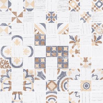 Мозаика Laparet Pub мозаика белый, цвет белый бежевый синий, поверхность матовая, квадрат, 300x300