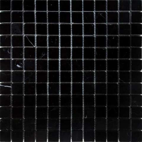Мозаика Caramelle Mosaic Pietrine Nero Oriente Pol 23X23 7mm, цвет чёрный, поверхность полированная, квадрат, 298x298