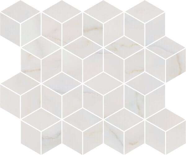 Мозаика Kerama Marazzi Греппи Белый T017\14003, цвет белый, поверхность глянцевая, прямоугольник, 375x450