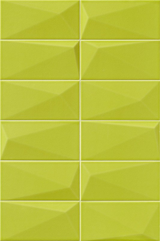 Керамическая плитка Mainzu Diamond Y-Green, цвет зелёный, поверхность глянцевая, кабанчик, 100x200