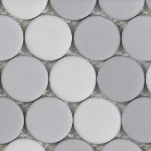 Мозаика  Round Gray Warm Grey Nat JB3506YX-QH123, цвет серый, поверхность натуральная, квадрат, 280x303