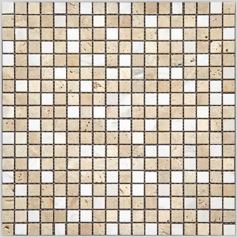 Мозаика Natural Mosaic I-Тilе (1,5X1,5) 4MT-11-15T, цвет бежевый, поверхность матовая, квадрат, 298x298