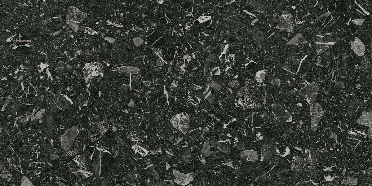 Керамогранит Vives Luna-R Negro, цвет чёрный, поверхность матовая, прямоугольник, 600x1200