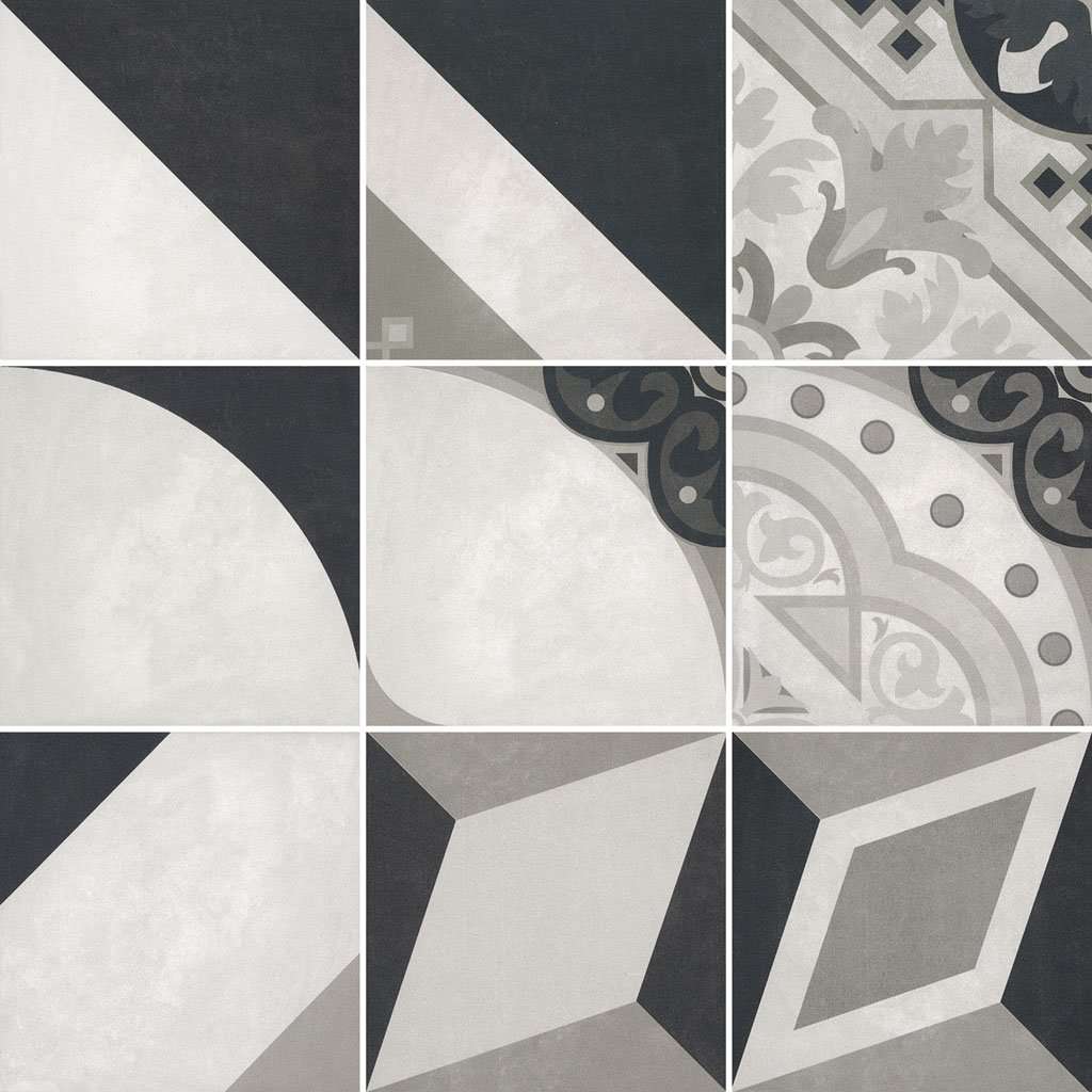 Декоративные элементы Villeroy Boch Century Unlimited 2634CF9P, цвет чёрно-белый, поверхность матовая, квадрат, 200x200