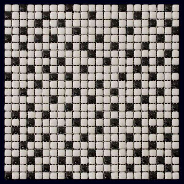 Мозаика Natural Mosaic Flex Mix TC-01/09 (Mix-W01/09) (Стекло), цвет чёрно-белый, поверхность глянцевая, квадрат, 315x315