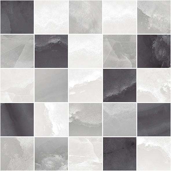 Мозаика Laparet Prime Декор мозаичный серый микс MM34040, цвет разноцветный, поверхность глянцевая, квадрат, 250x250
