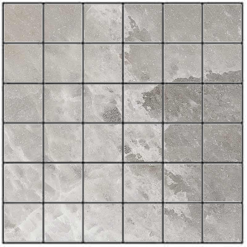 Мозаика Cerim Rock Salt Mosaico Celtic Grey Luc 766774, цвет серый, поверхность полированная, квадрат, 300x300