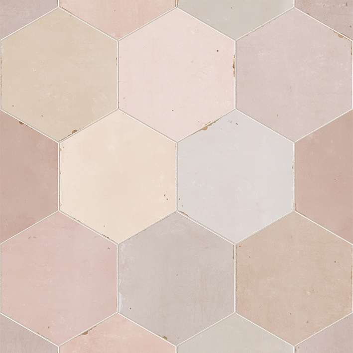 Керамическая плитка L'Antic Colonial Sadasi Asilah L138001391, цвет розовый, поверхность матовая, шестиугольник, 120x140