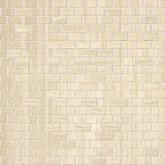 Мозаика Fap Roma Brick Travertino Mosaico, цвет бежевый, поверхность полированная, под кирпич, 300x300