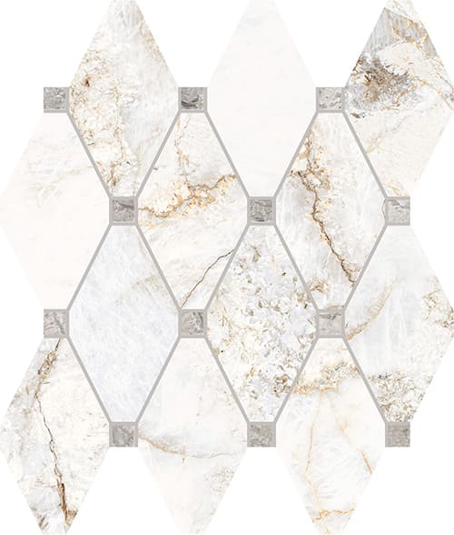Мозаика La Fabbrica Gemstone Octagone Natural Lap 179142, цвет бежевый, поверхность лаппатированная, ромб, 300x300