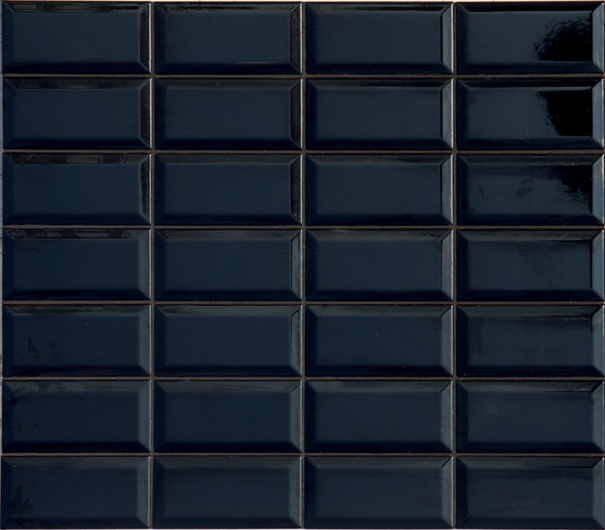Керамическая плитка Terratinta Betonbrick Black Glossy TTBB71BDGW, цвет чёрный, поверхность глянцевая, кабанчик, 75x150