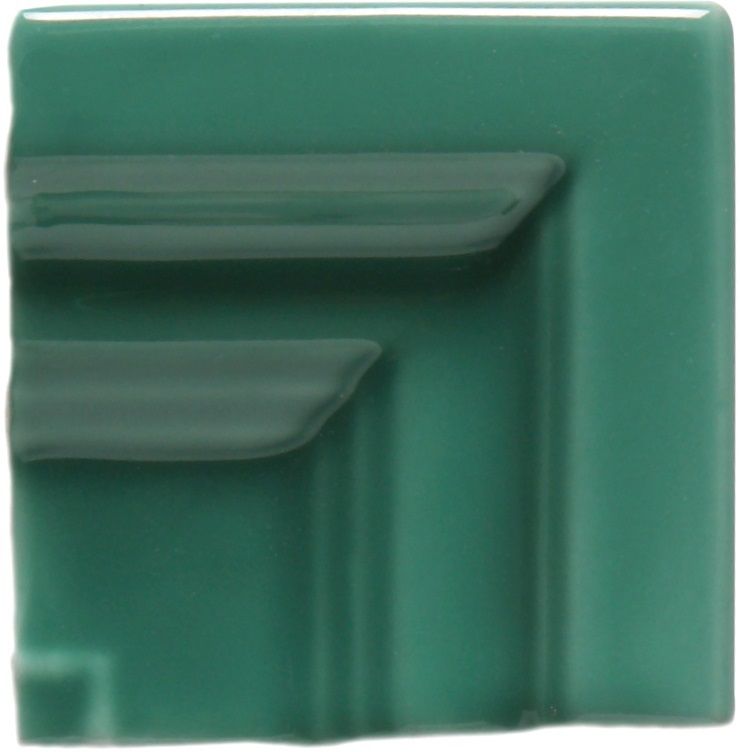 Спецэлементы Adex ADRI5079 Angulo Marco Cornisa Rimini Green, цвет зелёный, поверхность глянцевая, квадрат, 30x30