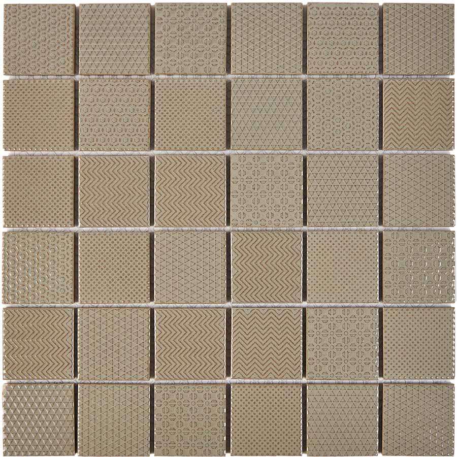 Мозаика Pixel Mosaic PIX619 Керамогранит (48х48 мм), цвет серый, поверхность глянцевая, квадрат, 306x306