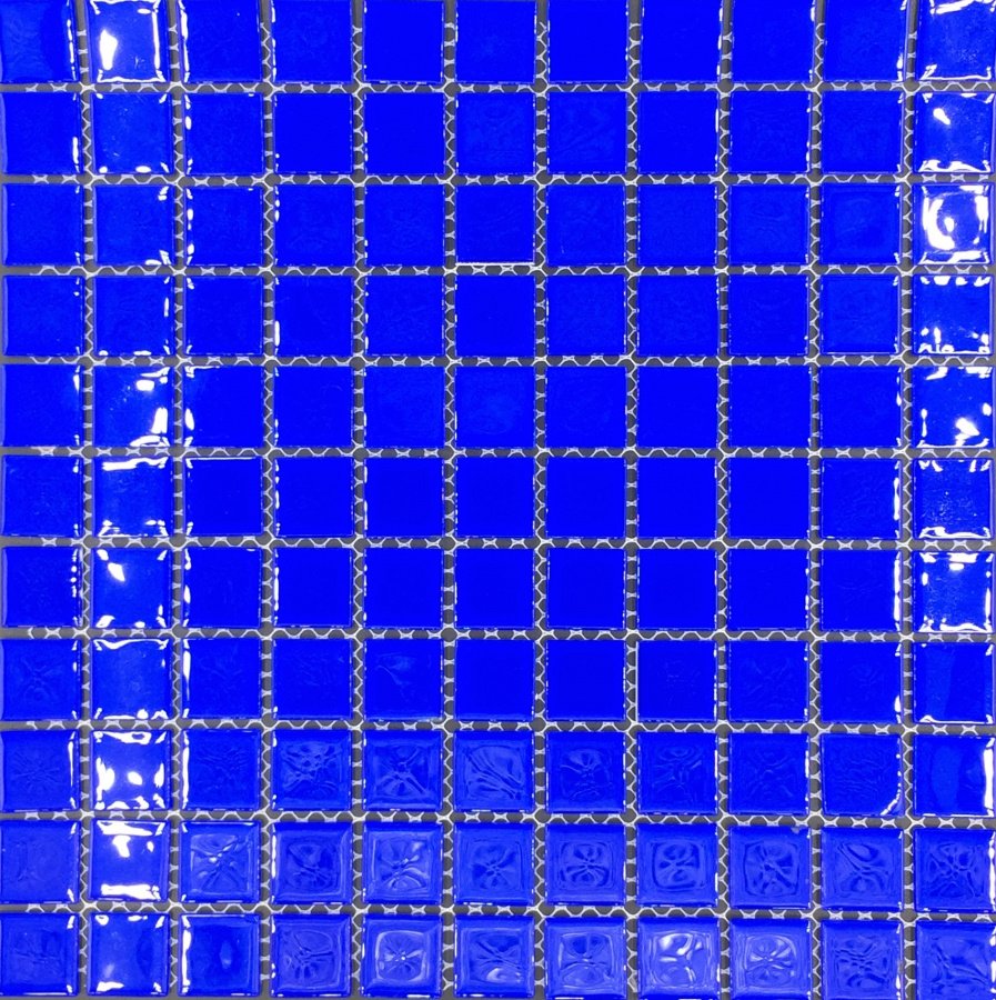 Мозаика Pixel Mosaic PIX004 Стекло (25x25 мм), цвет синий, поверхность глянцевая, квадрат, 300x300