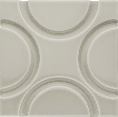 Декоративные элементы Adex ADNE4138 Relieve Geo Silver Mist, цвет серый, поверхность глянцевая, квадрат, 150x150