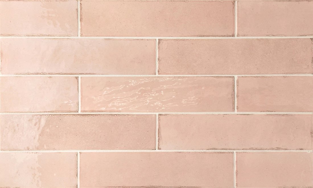 Керамогранит Equipe Tribeca Tea Rose 26878, цвет розовый, поверхность глянцевая, под кирпич, 60x246