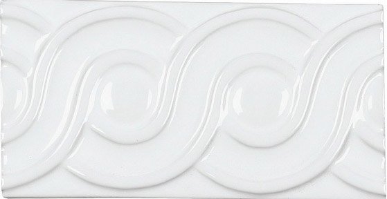 Бордюры Adex ADNE4113 Relieve Clasico Blanco Z, цвет белый, поверхность глянцевая, прямоугольник, 75x150