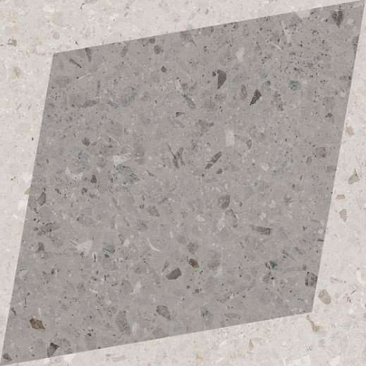 Декоративные элементы Wow Natural Drops Rhombus Decor Grey 108805, цвет серый бежевый, поверхность матовая, квадрат, 185x185