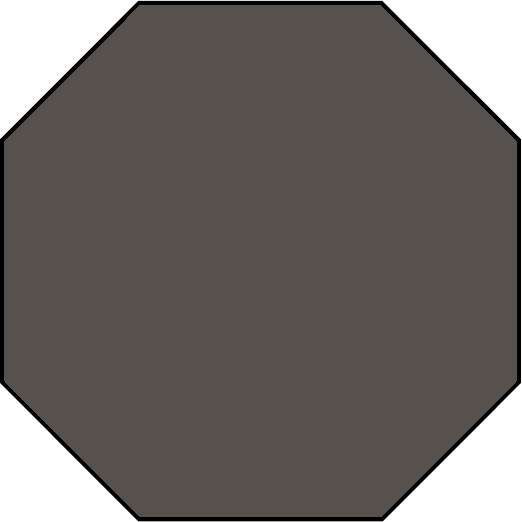 Керамогранит Ce.Si Art Deco Carbonio Ottagono, цвет чёрный тёмный, поверхность матовая, восьмиугольник, 100x100