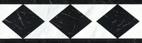 Бордюры Cinca Marmores Black/Carrara Urano 0450/948, цвет чёрно-белый, поверхность матовая, прямоугольник, 100x320