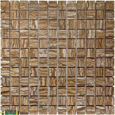 Мозаика Chakmaks Anatolian Stone Wild Wood, цвет коричневый, поверхность структурированная, квадрат, 305x305