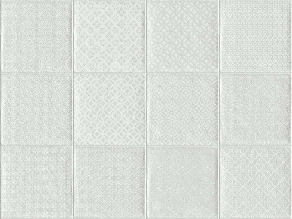 Декоративные элементы Vives Bugis Blanco, цвет белый, поверхность глянцевая, квадрат, 200x200