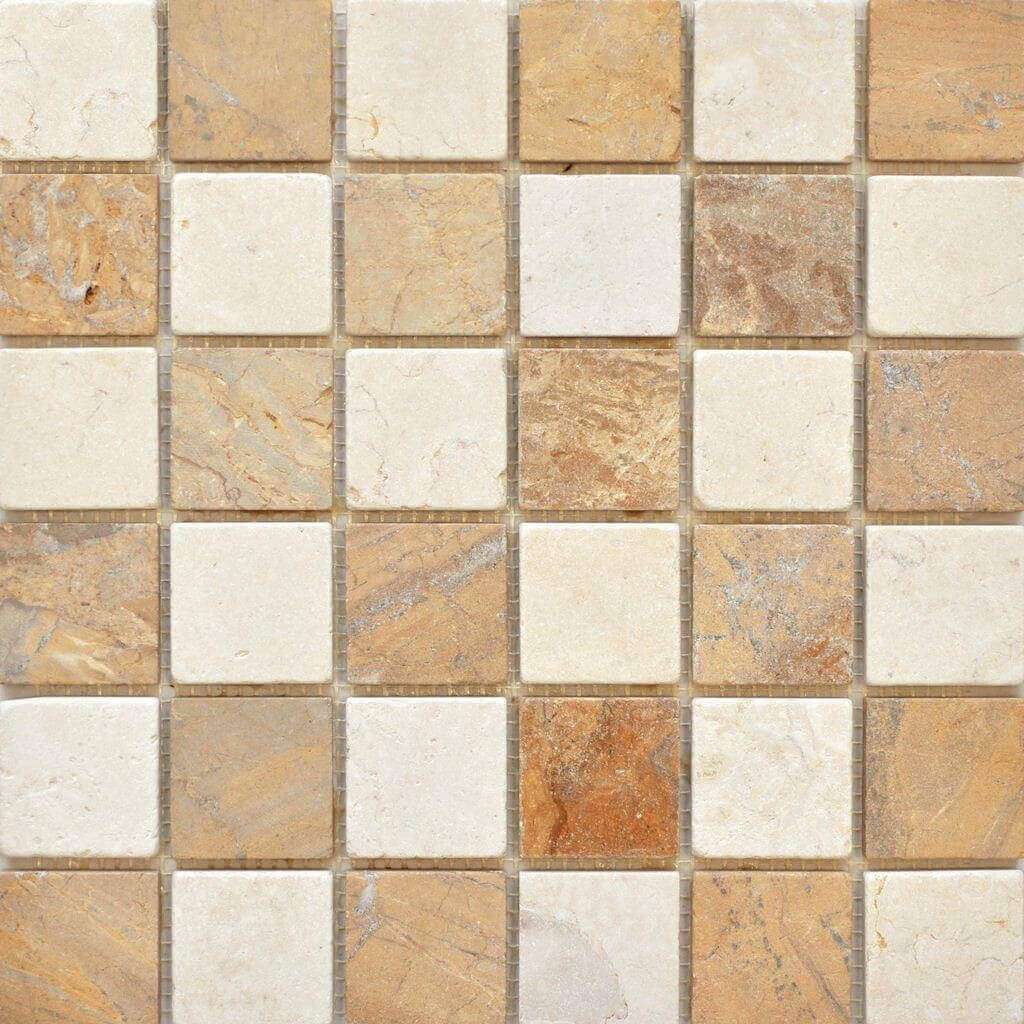 Мозаика Q-Stones QS-030-48T/10, цвет разноцветный, поверхность матовая, квадрат, 305x305