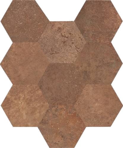 Декоративные элементы Caesar Alchemy Copper Hexa AFXB, цвет терракотовый, поверхность матовая, шестиугольник, 280x340