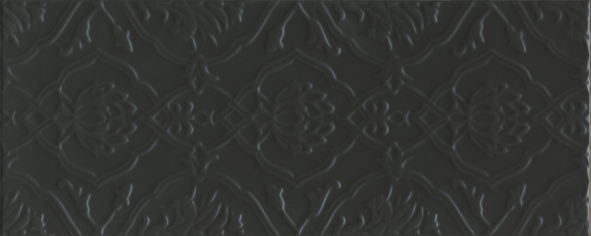 Керамическая плитка Kerama Marazzi Альвао структура черный матовый 7230, цвет чёрный, поверхность матовая рельефная, прямоугольник, 200x500