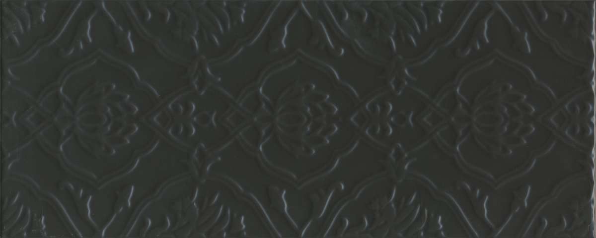 Керамическая плитка Kerama Marazzi Альвао структура черный матовый 7230, цвет чёрный, поверхность матовая рельефная, прямоугольник, 200x500