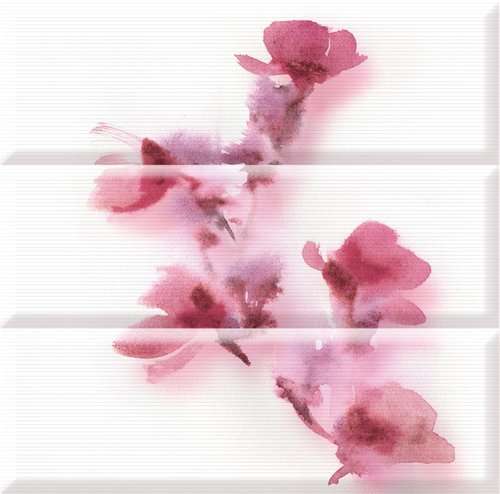 Панно Estile Aure Composicion Water Flowers, цвет розовый, поверхность матовая, квадрат, 450x450