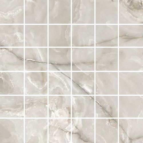 Мозаика Casa Dolce Casa Onyx&More Silver Onyx Satin Mos.(5X5) 767648, цвет серый, поверхность сатинированная, квадрат, 300x300